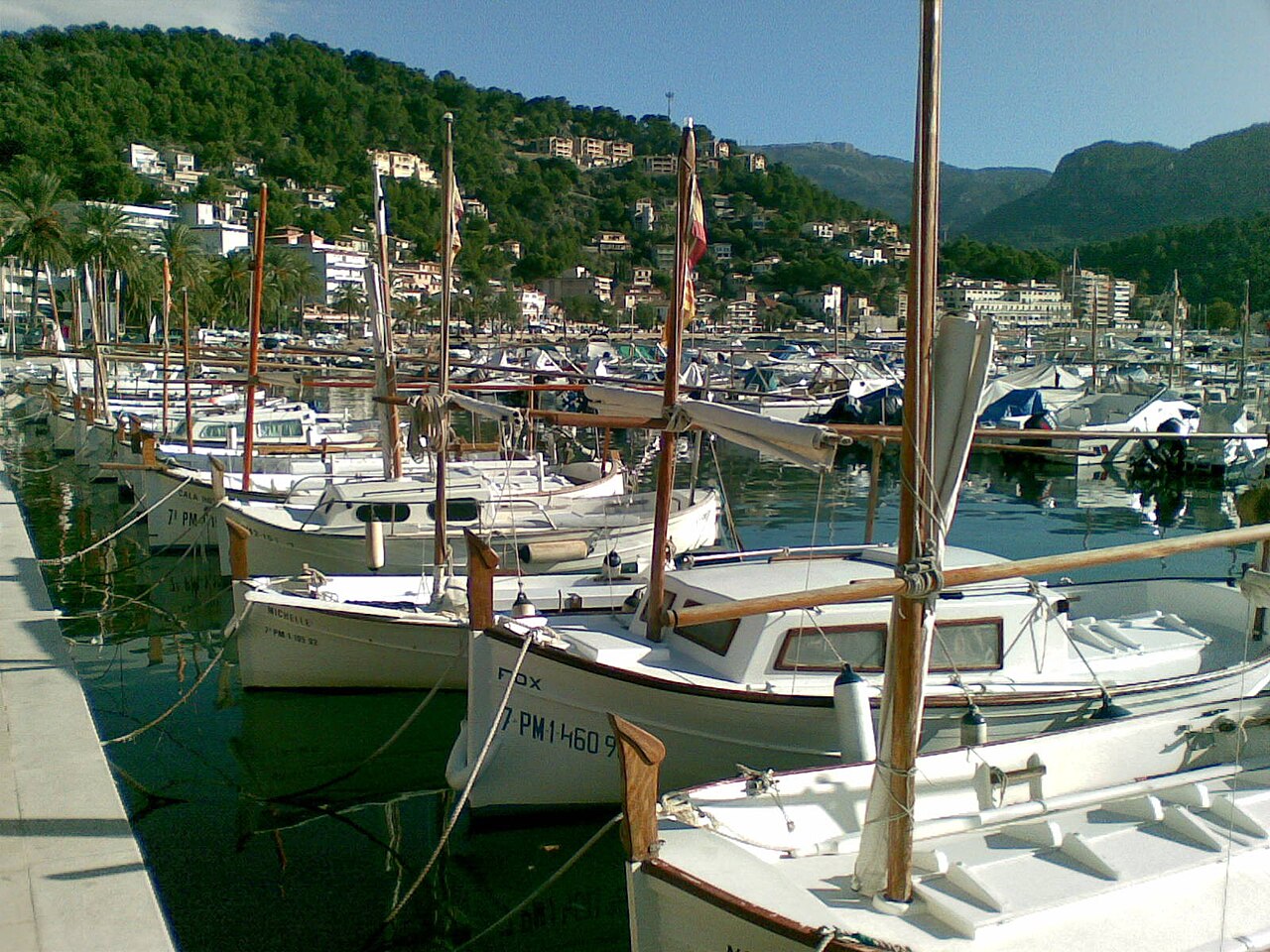 Boats in the harbour of Port de Sóller, Mallorca