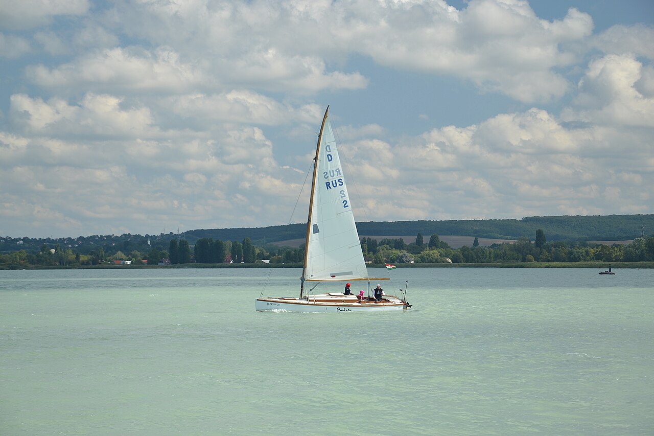 A small boat on Lake Balaton, Hungary
