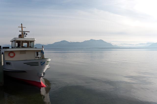 Boats on the Chiemsee in Bavaria, Germany
